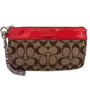 COACH Canvas Signature Wristlet with Card Slots